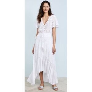 YFB Young Fabulous & Broke White Eyelet Costa Maxi Dress Size Small